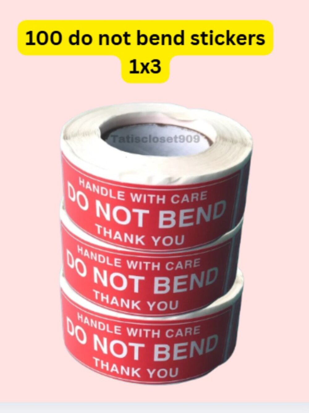 100 do not bend sticker roll 1"x3"